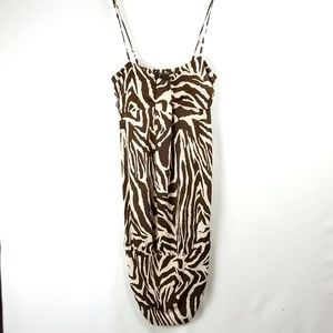 Alyn Paige New York Brown Zebra Print Midi Dress